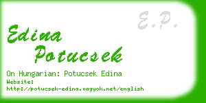 edina potucsek business card